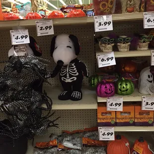 a display of halloween decorations