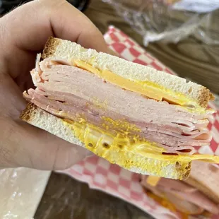 a ham and cheese sandwich