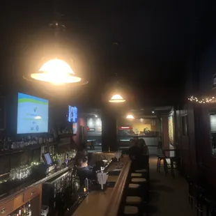 the bar area of a restaurant