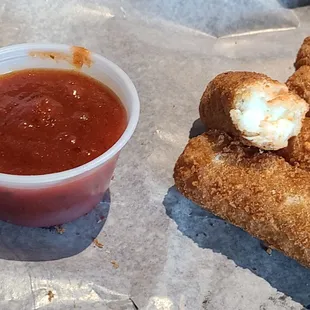 Pretty tasty Mozzarella Sticks.