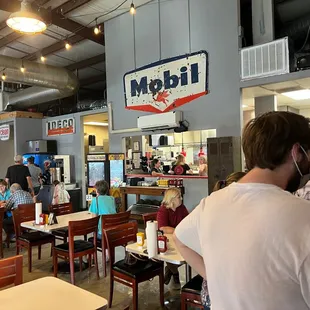 Wait in line or head to the bar after entering.