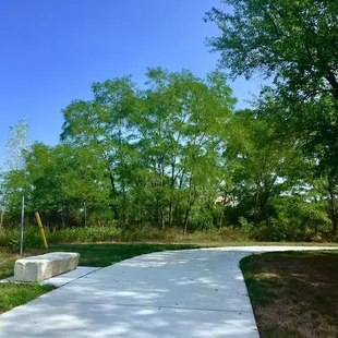 Route 152 Trail, love big slab of stone function as resting bench by the trail is a pretty cool idea, so natural.   8/18/18
