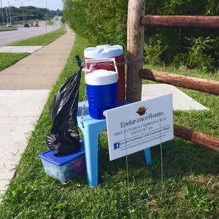 Endurance House put out water cooler &amp; cups here to share with who came out to run/bike/walk, thanks!!   8/18/18
