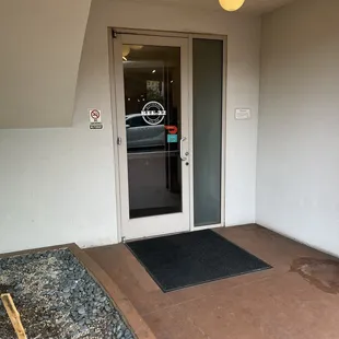 the entrance to the restaurant