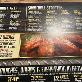 Menu, more on other side!