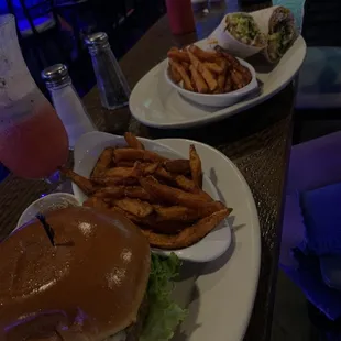 chicken wrap &amp; Asian fusion burger