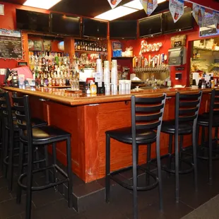Comfy bar stool for hours of enjoyment!