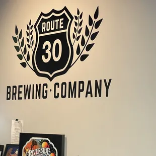 a sign for route 30 brewing company