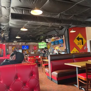 diners sitting at tables and booths