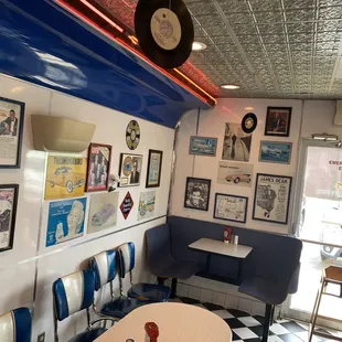 the interior of the diner