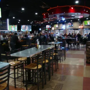 Bar area, live music in the back left.