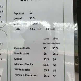 menu