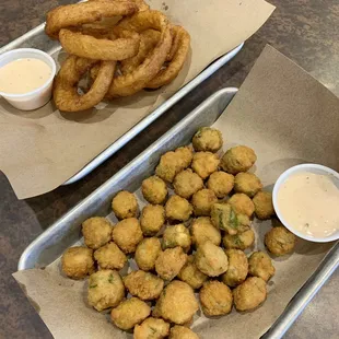 Fried Okra and Onion Rings