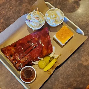 Spare Ribs (Original Sauce) w/Cole slaw, Mac and cheese