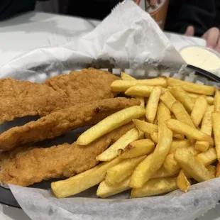 Chicken Tenders and fries