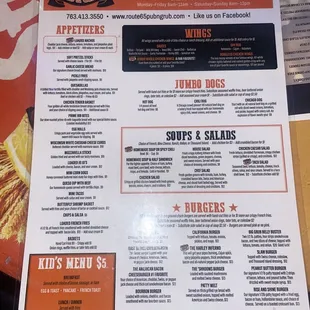 the menu