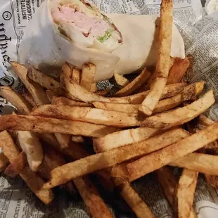 a sandwich and french fries