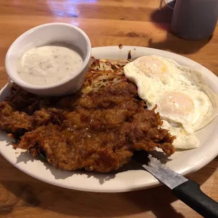 Fried Pork &amp; Eggs Breakfast