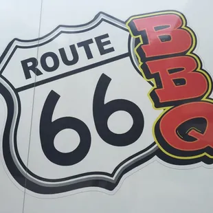 the route 66 bbq logo
