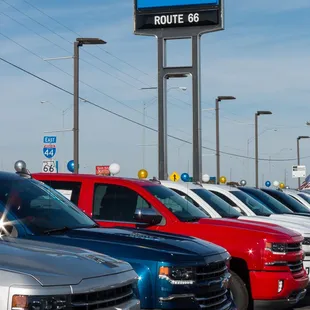 Route 66 Chevrolet has trucks, lots of them.