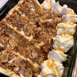 Single slice of carrot cake