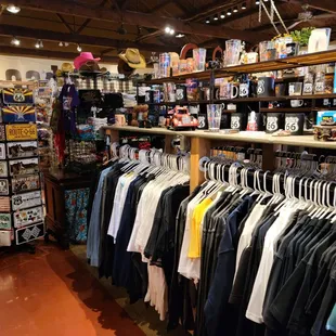 clothing on display in store