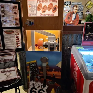 a display of route 66 memorabilia