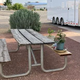 Picnic table at the site.