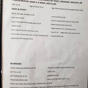 a menu for sandwiches served on your plate