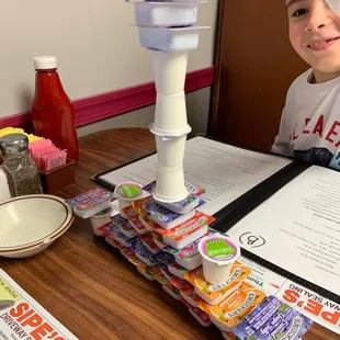 a child playing with a blender