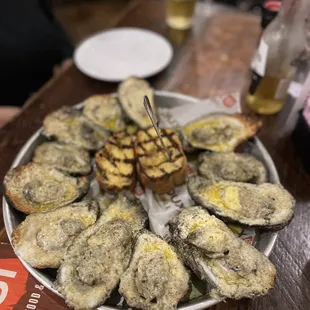 Char-grilled oysters