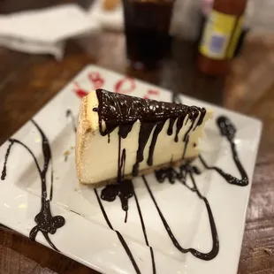 a piece of cheesecake on a plate