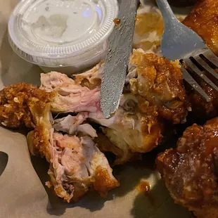 Severely undercooked chicken