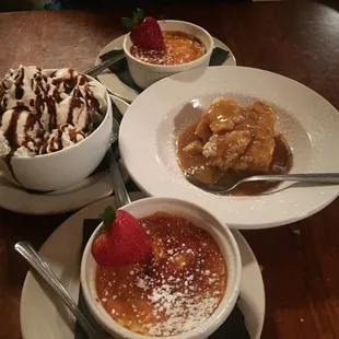 The desserts we tried.  The chocolate brownie was kickas)/&amp;@!