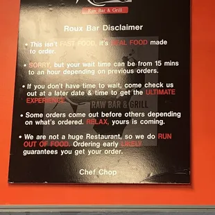 menu