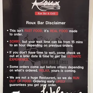 a menu