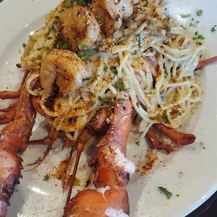 Lobster with Shrimp and Angel Hair pasta (GET THIS!!!)