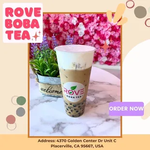 Every cup of milk tea is a work of art at Rove Boba Tea! We focus not only on taste but also on creating a beautiful experience for our d