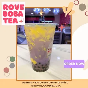 Rove Boba Tea - Where the heart connects with flavor! The menu is diverse from traditional milk tea to special drinks, serving a variety