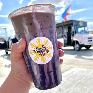 Ube iced coffee