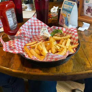 French Fries Sweet Tea and Chicken Club