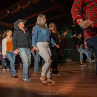 a group of people dancing