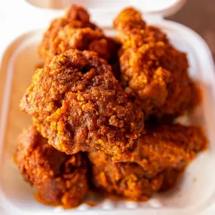 a plate of fried chicken
