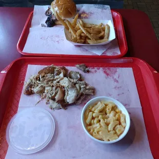 Beef brisket sandwich with half pound chicken