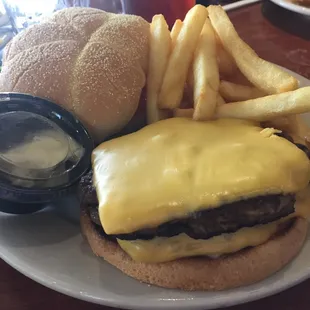 The double cheese burger $6.99 special of the day (ask what the daily specials are or look for the menu board listings as you first walk in)