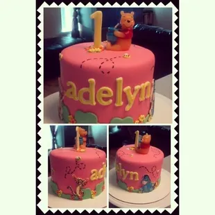 winnie the pooh first birthday cake