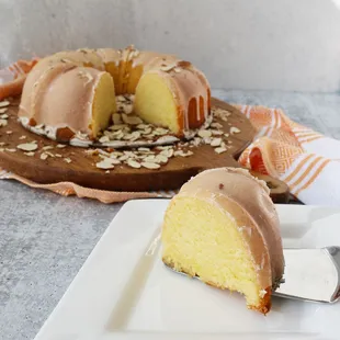 almond cake sliced