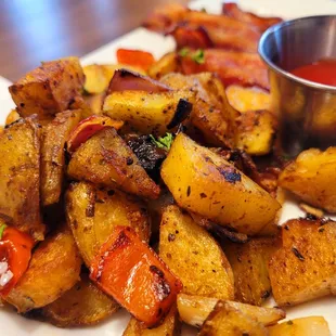 Crisp potatoes, seasoned perfectly and well done.