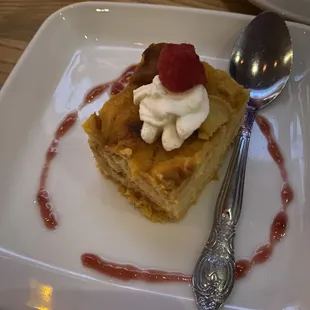 Pumpkin bread pudding was tasty but smaller than it looks in the picture.