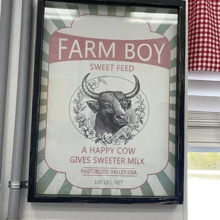 a farm boy sign